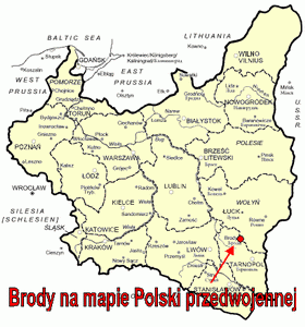 Brody na mapie Polski przedwojennej