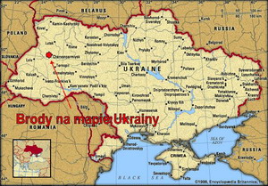 Brody na mapie Ukrainy 